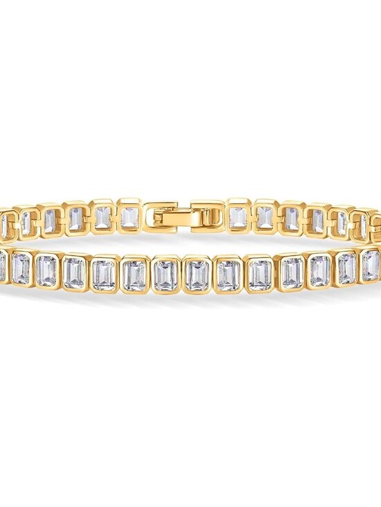 Jewelry - Elegant 14K Gold Plated CZ Tennis Bracelet for Women